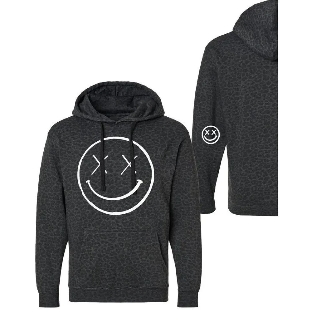 Salty Savage Unisex "OG Smile" Hoodie black leopard size small excellent conditi